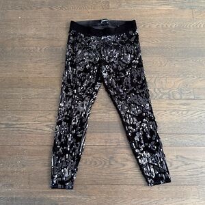 Express Black Sequin Leggings